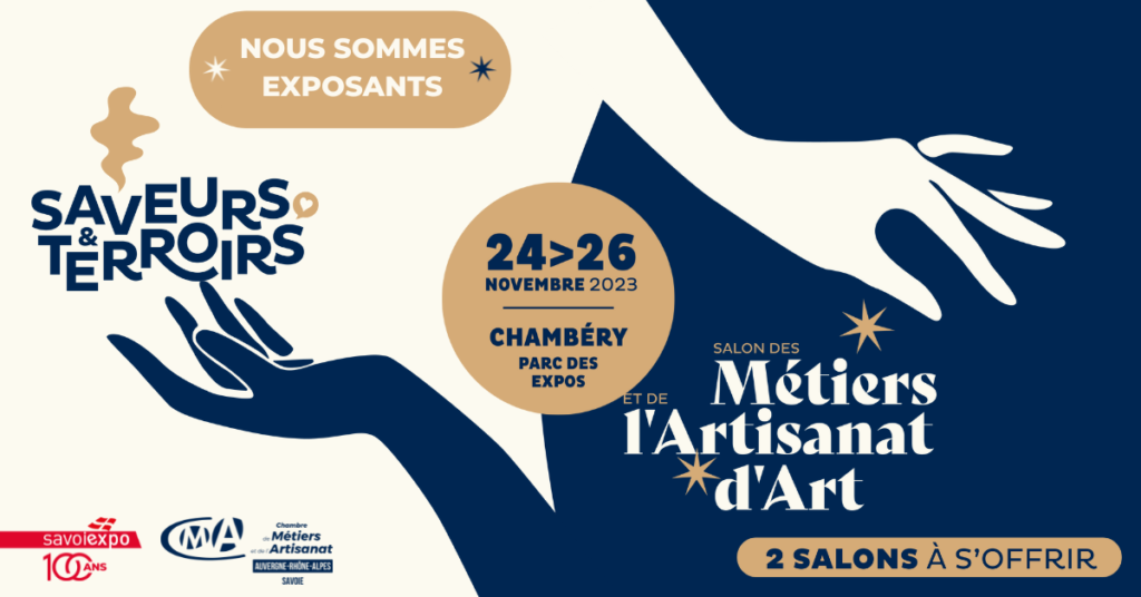 Affiche du salon des Métiers d'art et de l'Artisanat d'Art à Chambéry les 24/25/26 novembre 2023