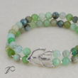 Bracelet femme double rang deperles en Chrysoprase et argent